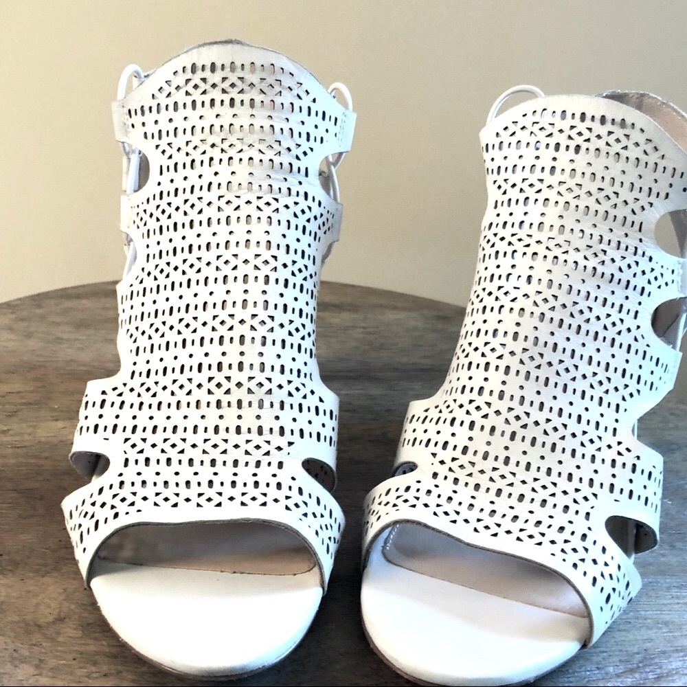 White Vince Camuto wedge sandals